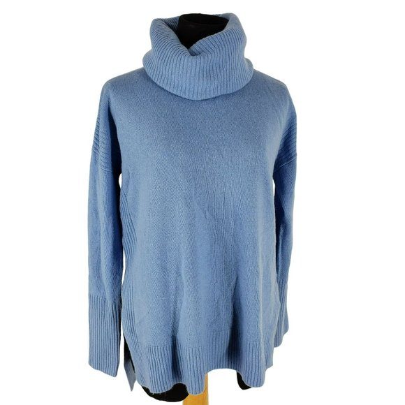 NEW Diane von Furstenberg Ahiga Sweater Light Blue Wool Cashmere Turtleneck XS - Picture 2 of 12